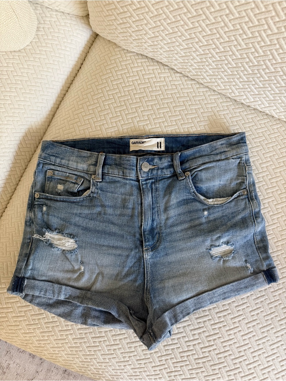 Garage Retro High Rise Stretch Jean Shorts